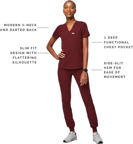 FIGS Catarina Scrub Tops for Women — Classic Fit, 1 Pocket, Four-Way Stretch, Anti-Wrinkle in Saudi Arabia