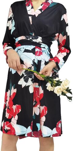 SUFEINI Swaddle Set with Matching Mommy Robe, Maternity Robe Nursing Hospital Delivery Labor Robes Pregnancy Women Loungewear in Kuwait