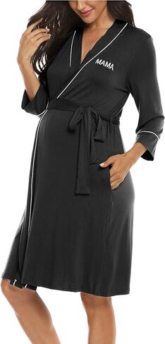 Molliya Maternity Nursing Robe Women Printed Pregnancy Hospital Delivery Pockets Bathrobe in Saudi Arabia
