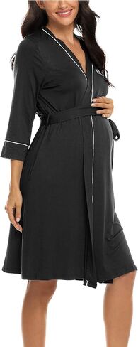 Molliya Maternity Nursing Robe Women Printed Pregnancy Hospital Delivery Pockets Bathrobe in Saudi Arabia