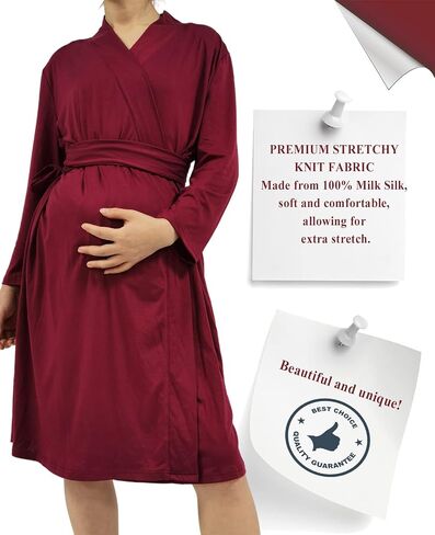 Mommy Robe for Maternity with Matching Swaddle Blanket Girls Boys, Delivery Labor Robe for Hospital Women Dress in Saudi Arabia