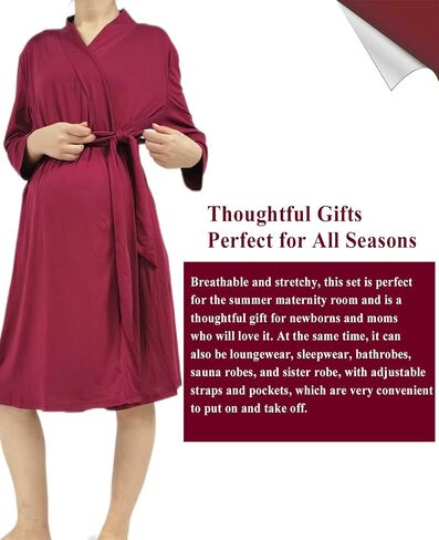 Mommy Robe for Maternity with Matching Swaddle Blanket Girls Boys, Delivery Labor Robe for Hospital Women Dress in Saudi Arabia
