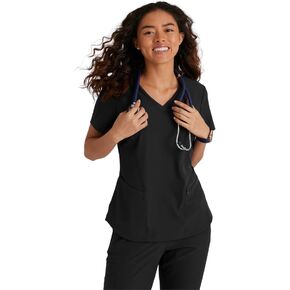 BARCO Skechers Vitality Electra Scrub Top for Women - V-Neck Medical Top, 4-Way Stretch Women's Scrub Top