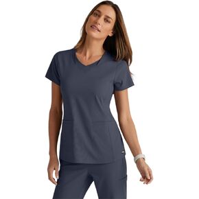 BARCO Grey's Anatomy Spandex Stretch Direct - Bolt Scrub Top for Women, V-Neck Women's Scrub Top