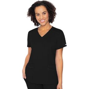 Med Couture Touch Women's V-Neck Knit Back Top