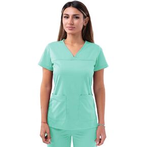 Adar Pro Scrubs للنساء - بلوزة مقشرة على شكل قلب على شكل حرف V in Kuwait