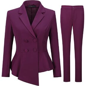 YUNCLOS Women's Double Breasted 2 Piece Suit Set 2 Button Blazer Jacket and Pants in Saudi Arabia