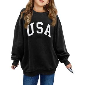 GeGekoko Girls Los Angeles Oversized Sweatshirts Crewneck Long Sleeve Casual Loose Pullover Tops in Saudi Arabia