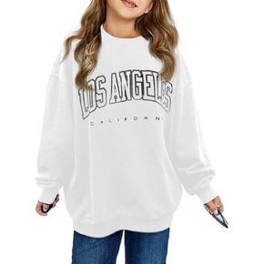 GeGekoko Girls Los Angeles Oversized Sweatshirts Crewneck Long Sleeve Casual Loose Pullover Tops