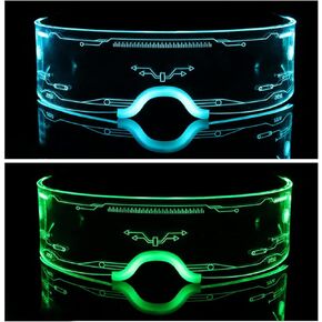 FENCY Cyberpunk Glasses, USB Rechargeable LED Glasses whit Bilaterally Controllable, 7 Colors Changing Flashing