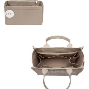 Purse Organizer Insert For Handbags, Tote Bag Organizer Insert, Compatible with MJ Tote and Onthego (Small, Beige)