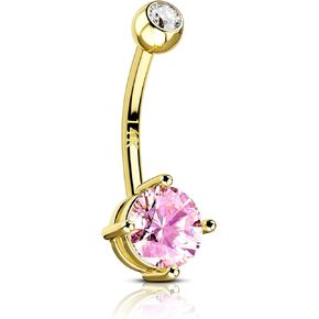 COCHARM 14K الذهب البطن زر خواتم للنساء 14K الصلبة الذهب البطن خواتم مستديرة تشيكوسلوفاكيا الذهب الحقيقي البطن السرة ثقب المجوهرات