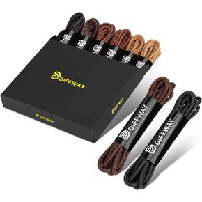 أربطة أحذية رسمية من DIFFWAY - 8 أزواج، أربطة أحذية شمعية ملونة مستديرة ممتازة من أكسفورد شوكا للرجال والنساء رفيعة 3/32 بوصة