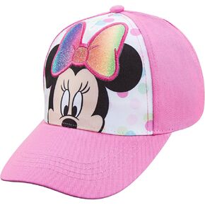 Disney Minnie Mouse Toddler Girls Pink Baseball Cap - Many Styles - Ages 2-4 Years - Adjustable Velcro Closure (Pink/White) in Saudi Arabia