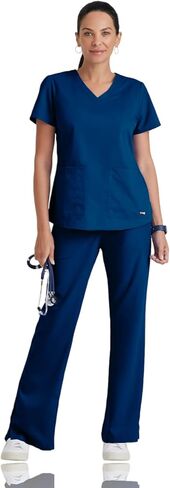 BARCO Grey's Anatomy Scrubs - Aubrey Scrub Top for Women, V-Neck, Shirring Back Super-Soft Women's Scrub Top in Kuwait