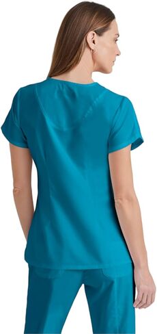 BARCO Grey's Anatomy Scrubs - بلوزة Cora Scrub للنساء، رقبة متقاطعة على شكل حرف V، سترة علوية نسائية فائقة النعومة من الخلف in Kuwait