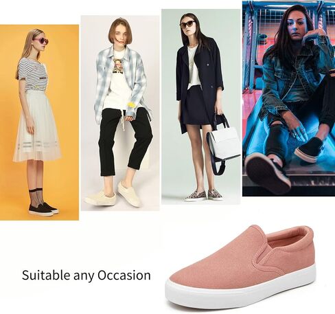 Women's Canvas Slip On Sneakers Non Slip Loafers | low top non slip on walking breathable casual comfortable fashion tennis in Saudi Arabia