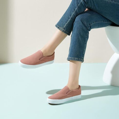 Women's Canvas Slip On Sneakers Non Slip Loafers | low top non slip on walking breathable casual comfortable fashion tennis in Saudi Arabia