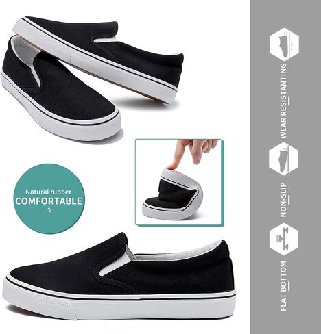 Women's Canvas Slip On Sneakers Non Slip Loafers | low top non slip on walking breathable casual comfortable fashion tennis in Kuwait