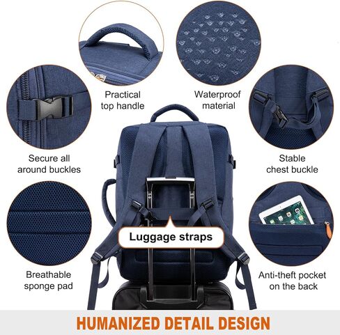 LOVEVOOK Carry on Backpack, 45L Extra Large Travel Backpack for Men & Women Airline Approved, Expandable Large Suitcase Backpacks With 4 Packing Cubes, Aer Travel Pack 3, Water Resistant Weekender Bag in Kuwait