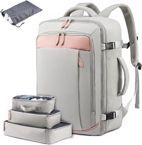 LOVEVOOK Carry on Backpack, 45L Extra Large Travel Backpack for Men & Women Airline Approved, Expandable Large Suitcase Backpacks With 4 Packing Cubes, Aer Travel Pack 3, Water Resistant Weekender Bag in Kuwait