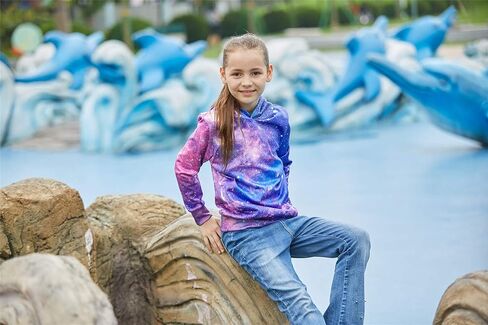 سترة SAYM Big Girls Galaxy Fleece Pockets وسترة وسترة بقلنسوة in Kuwait