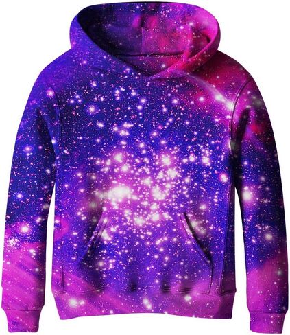SAYM Big Girls Galaxy Fleece Pockets Sweatshirts Jacket Pullover Hoodies in Kuwait