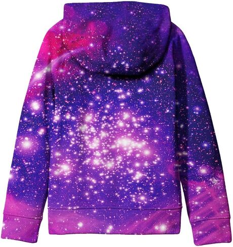 SAYM Big Girls Galaxy Fleece Pockets Sweatshirts Jacket Pullover Hoodies in Kuwait