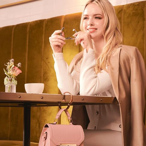 علاقة خطاف محفظة iHELIA للطاولة (حديثة) - حامل حقيبة ممتاز مع سوار مريح بتصميم بيضاوي (ذهبي وردي) in Kuwait