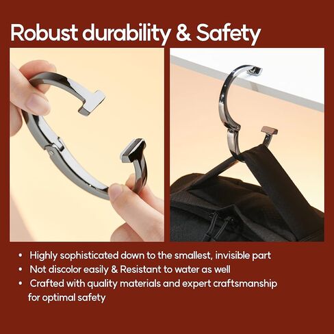 علاقة خطاف محفظة iHELIA للطاولة (حديثة) - حامل حقيبة ممتاز مع سوار مريح بتصميم بيضاوي (ذهبي وردي) in Kuwait