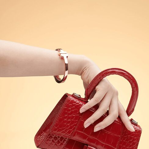 علاقة خطاف محفظة iHELIA للطاولة (حديثة) - حامل حقيبة ممتاز مع سوار مريح بتصميم بيضاوي (ذهبي وردي) in Kuwait