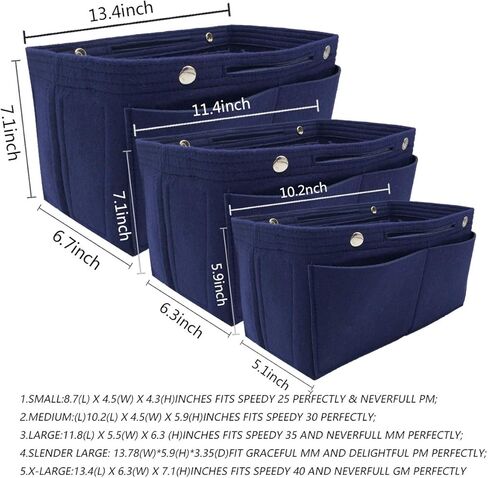 LEXSION Felt Purse Organizer Insert Bag organizer Multi Pocket Bag in Bag Organizer Shaper in Kuwait