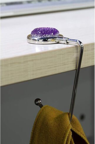 TANOSII Purse Hook Mental Clutch Holder Handbag Bling Rhinestone Hanger for Table Desk 3 Packs Black White Red in Kuwait