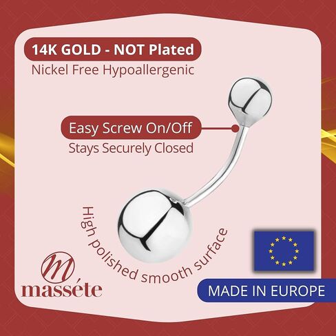 حلقات زر البطن 14 ك خواتم السرة من الذهب الأصفر محاكاة الماس الأحجار الكريمة مسمار ثقب الجسم in Kuwait