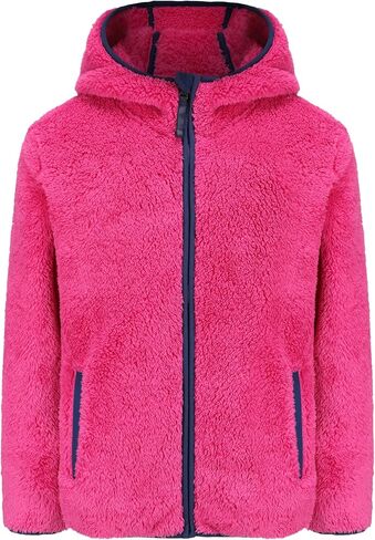 Girl's Jacket Kids Full Zip Ultra Soft Sherpa Fleece Hoodie Sweatshirt in Saudi Arabia