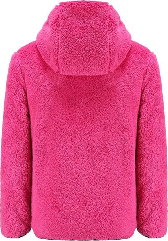 Girl's Jacket Kids Full Zip Ultra Soft Sherpa Fleece Hoodie Sweatshirt in Saudi Arabia