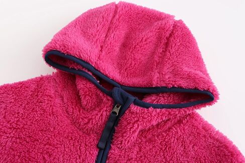Girl's Jacket Kids Full Zip Ultra Soft Sherpa Fleece Hoodie Sweatshirt in Saudi Arabia