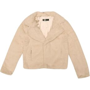 Allegra K Women's Winter Cropped Jacket Lapel Cardigan 2023 Fluffy Faux Fur Coat in Saudi Arabia
