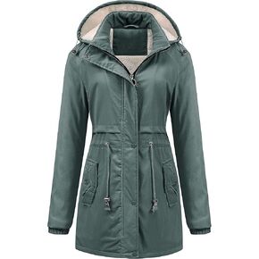 Chrisuno Women's Mid-Length Parka Winter Outerwear Jacket Soft Fleece Warm Snow Coat