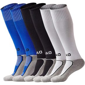 VANDIMI Soccer Socks for Kids Youth Adult (1/3/4/5 pairs) Team Sport Knee High Long Socks