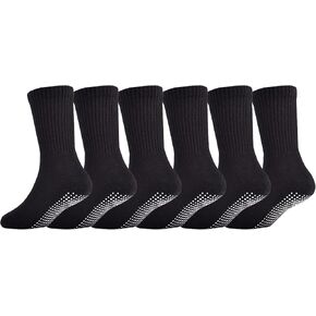 EPEIUS Kids Boys/Girls' Cushioned Crew Socks Thick Cotton Athletic Socks 6 Pack 4-14 Years