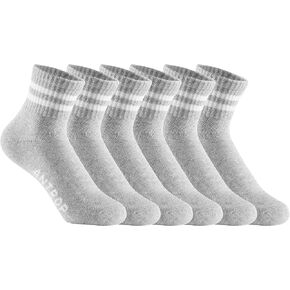 Antrop WoMen Quarter Crew Cotton Heel Tab Athletic Running Cushion Socks (6 Pairs)