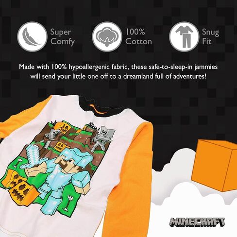 بيجامة قطنية كبيرة الحجم للأولاد من Minecraft in Saudi Arabia