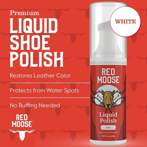 Red Moose Liquid Shoe Polish - 4 oz Sponge Top for Leather, Boots, Dress Shoes in Kuwait