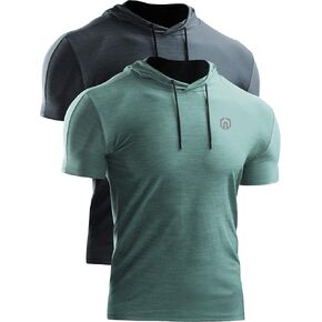 NELEUS Men's Dry Fit Performance Athletic Shirt with Hoods