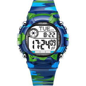 AZLAND 3 إنذارات متعددة تذكير الرياضة ساعة اليد للأطفال للماء بنين بنات الساعات الرقمية in Kuwait