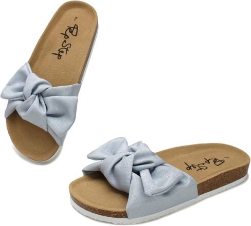 PepStep Slide Sandals for Women or Ladies Dressy Summer Casual, Cute Bow Tie Knot On Top Strap, Comfy Slip On Cork Foot Bed in Saudi Arabia