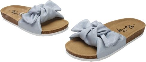PepStep Slide Sandals for Women or Ladies Dressy Summer Casual, Cute Bow Tie Knot On Top Strap, Comfy Slip On Cork Foot Bed in Saudi Arabia