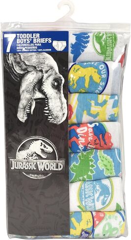 Jurassic World Boys' Toddler 100% Combed Cotton Briefs Multipack, Sizes 2/3t, 4t, 4, 6 and 8 in Saudi Arabia