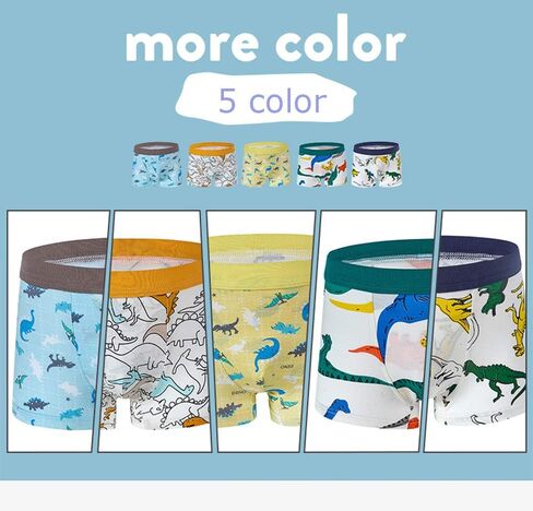 CHUNG Toddler Little Boys Underwear Soft Modal+ Cotton Boxer Briefs Pack of 4/5/10 Dinosaur 2-9Y in Kuwait
